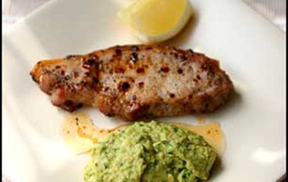 Cotlet de porc mazare